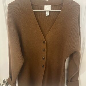 H&M Brown Button-Up Cardigan